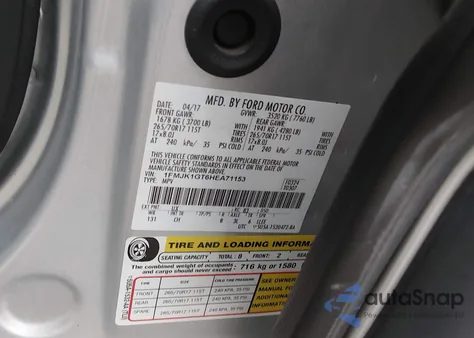 2017 Ford Expedition El Xl z USA, uszkodzony, nr VIN 1FMJK1GT6HEA71153